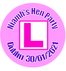 Personalised L Plate Hen Party Badge