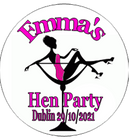 'Martini' Glass Design Personalised Hen Party Badge