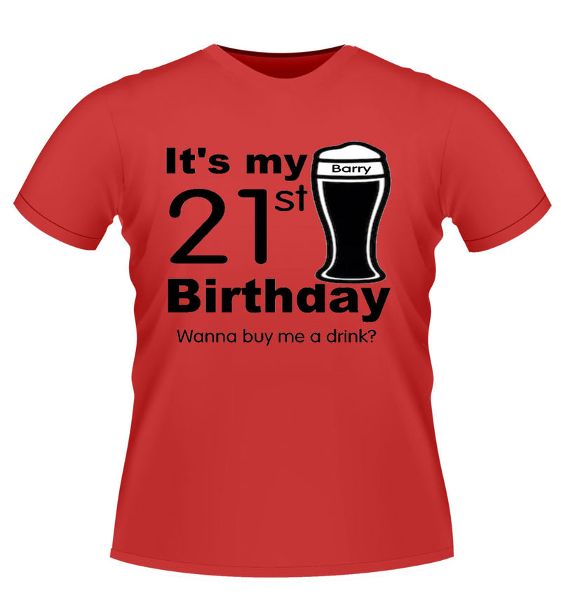 Personalised Birthday Tshirt with Pint