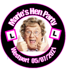 'Mrs Brown' theme personalised Hen Party Badge