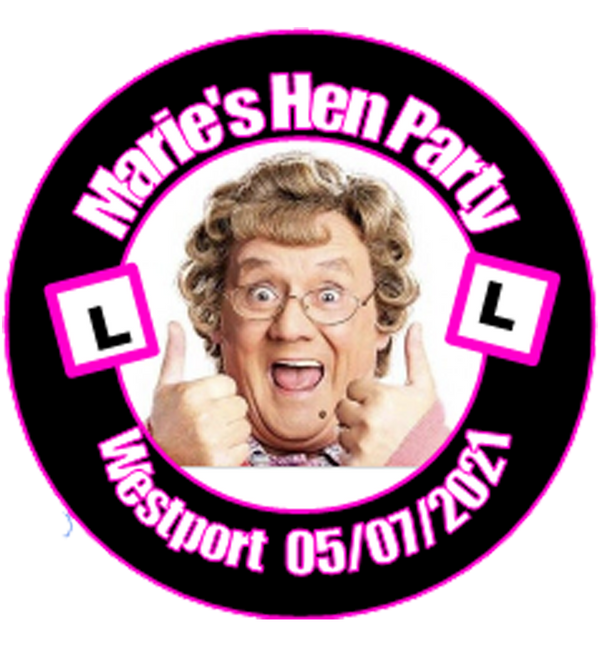 'Mrs Brown' theme personalised Hen Party Badge