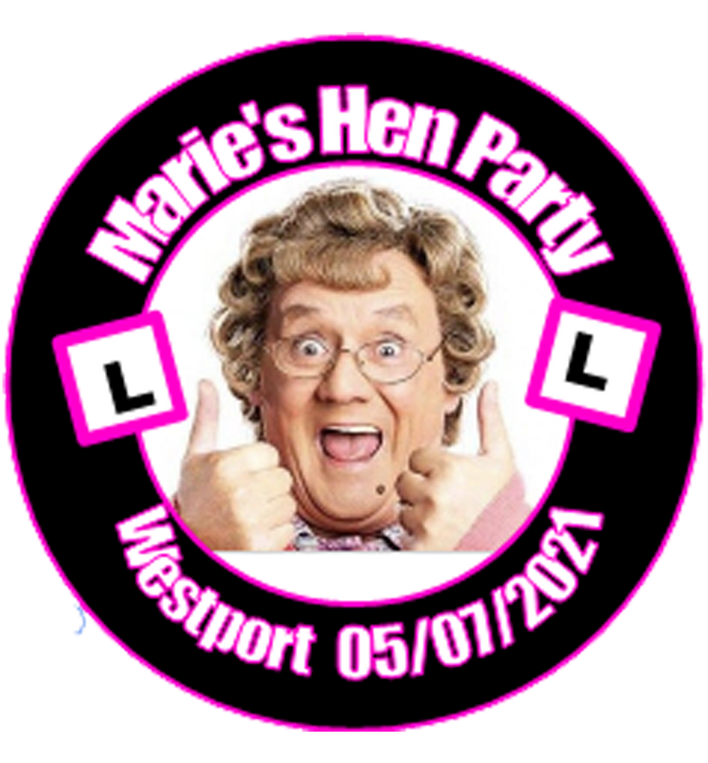 'Mrs Brown' theme personalised Hen Party Badge