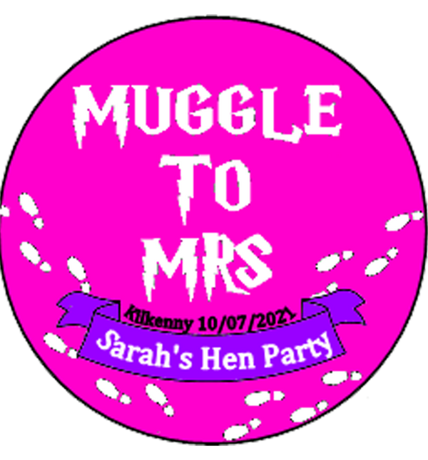 from 'Muggle to Mrs' Brides Harry Potter Theme Personalised Badge