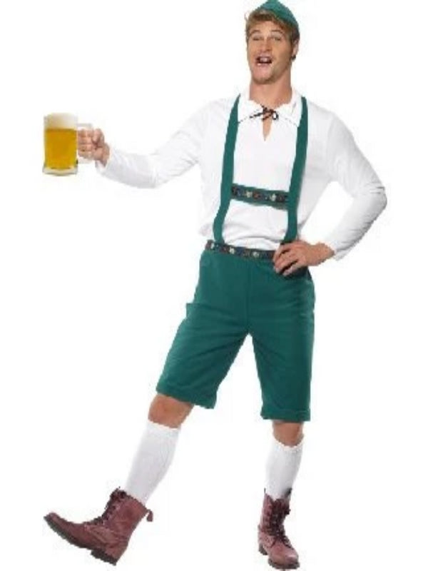 Oktoberfest Costume, Green, Lederhosen Shorts