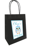 Baby Shower Personlaised Gift Bags Owl Design Blue