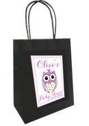 Baby Shower Personlaised Gift Bag Owl Design Pink