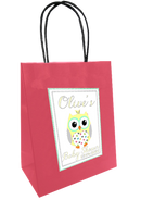 Baby shower Personalised Gift Bag Owl Design Yellow