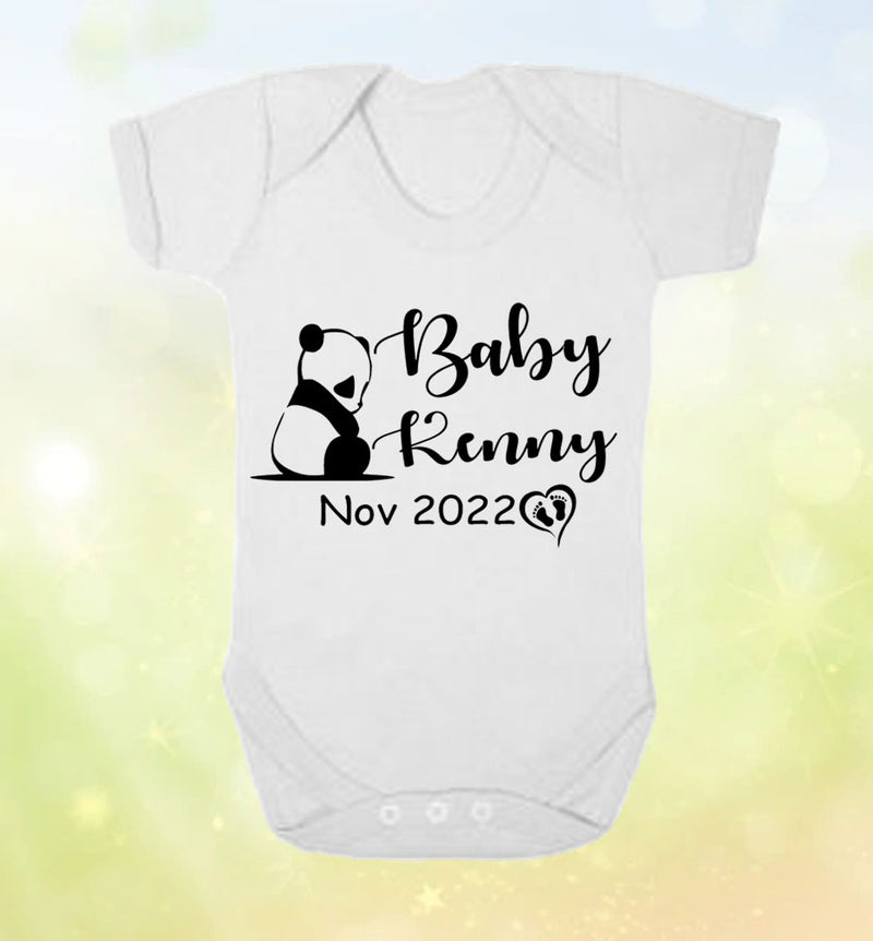 Cute Personalised Baby Vest 'baby panda design'