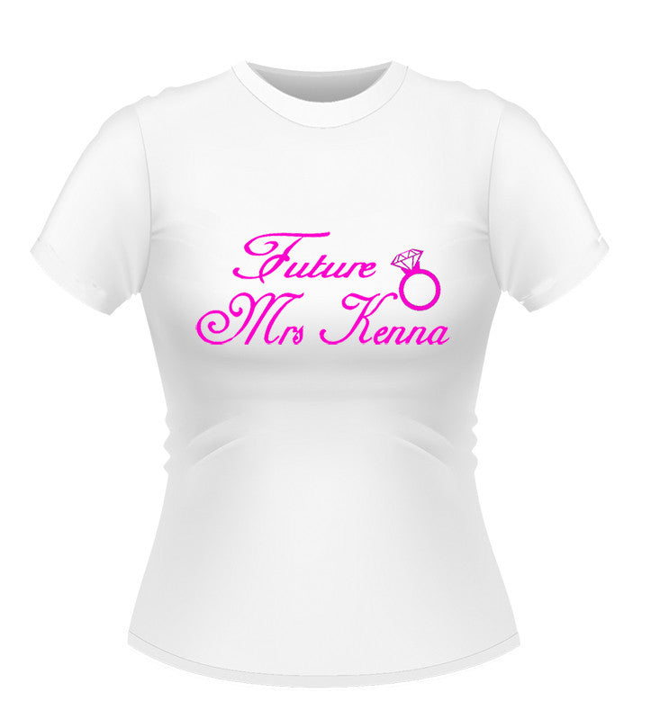 Personalised Future Mrs T-Shirt with Diamond ring