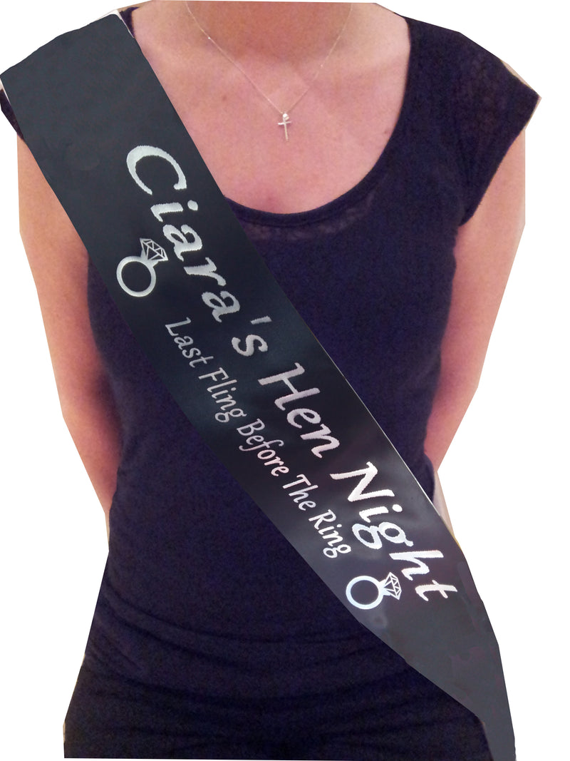 Personalised Hen Party Ring Sash