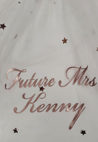 Personalised Bride to Be Rose Gold Veil