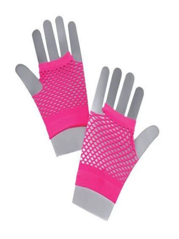 Pink fishnet Gloves