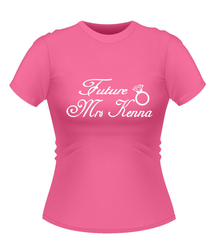 Personalised Future Mrs T-Shirt with Diamond ring