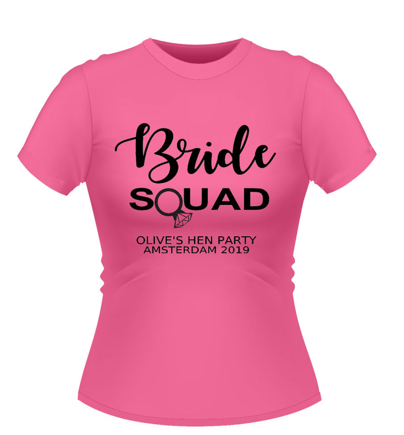 'Bride Squad' Personalised Hen Party Tshirt