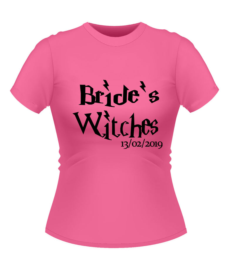 Harry Potter Theme 'Brides Witches' Personalised Hen Party T-Shirt