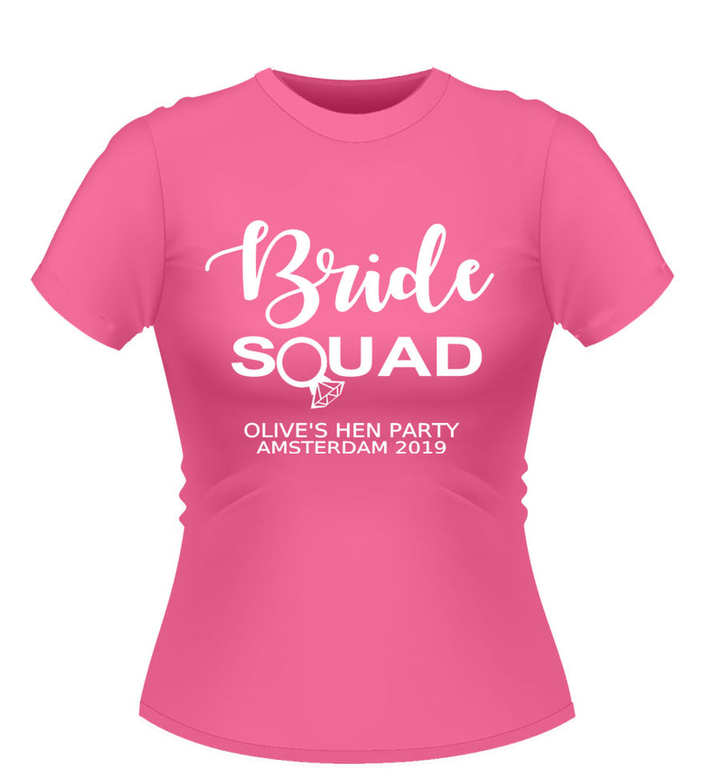 'Bride Squad' Personalised Hen Party Tshirt