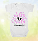 Cute 'Hello world' Personalised Baby Vest