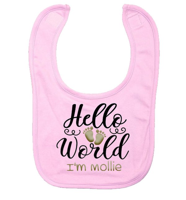 'Hello world' Personalised Bib