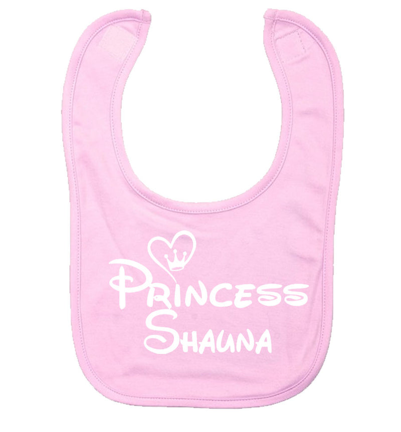 Princess Disney theme Personalised Bib Pink