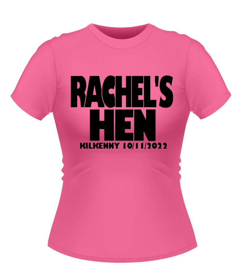 Bold Style Personalised Hen Party Tshirt