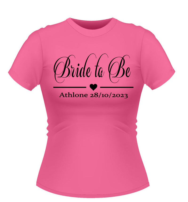 Classy Personalised Bride to Be Tshirt