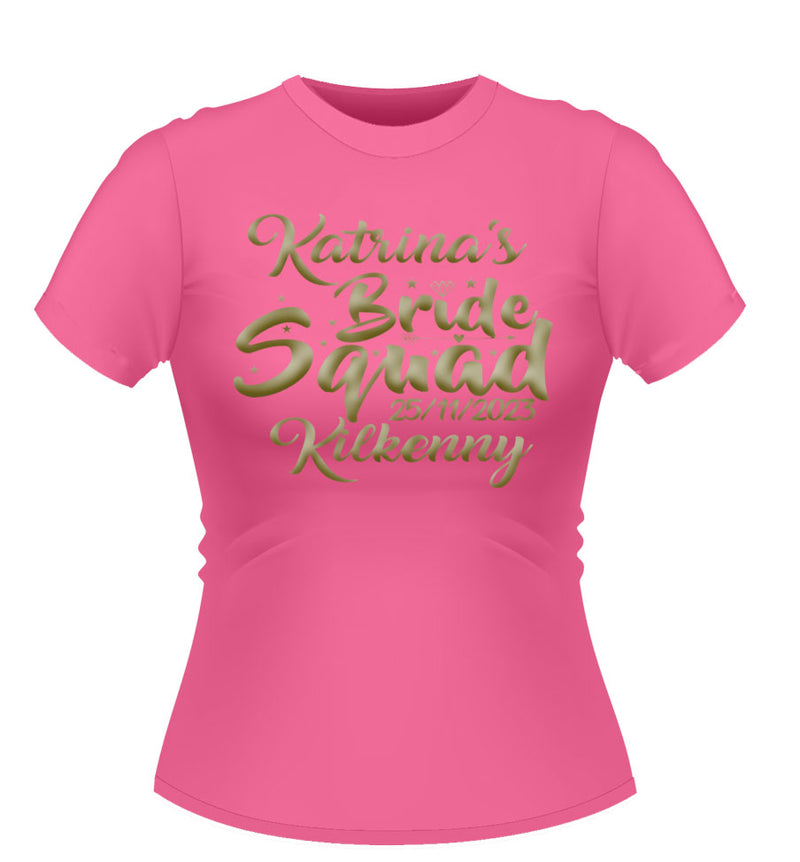 Bride Squad Personalised Hen Party Tshirt