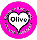 Personalised Pink Hen Party Badge with Hen's Name
