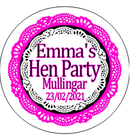 Pink Lace Personalised Hen Party Badge