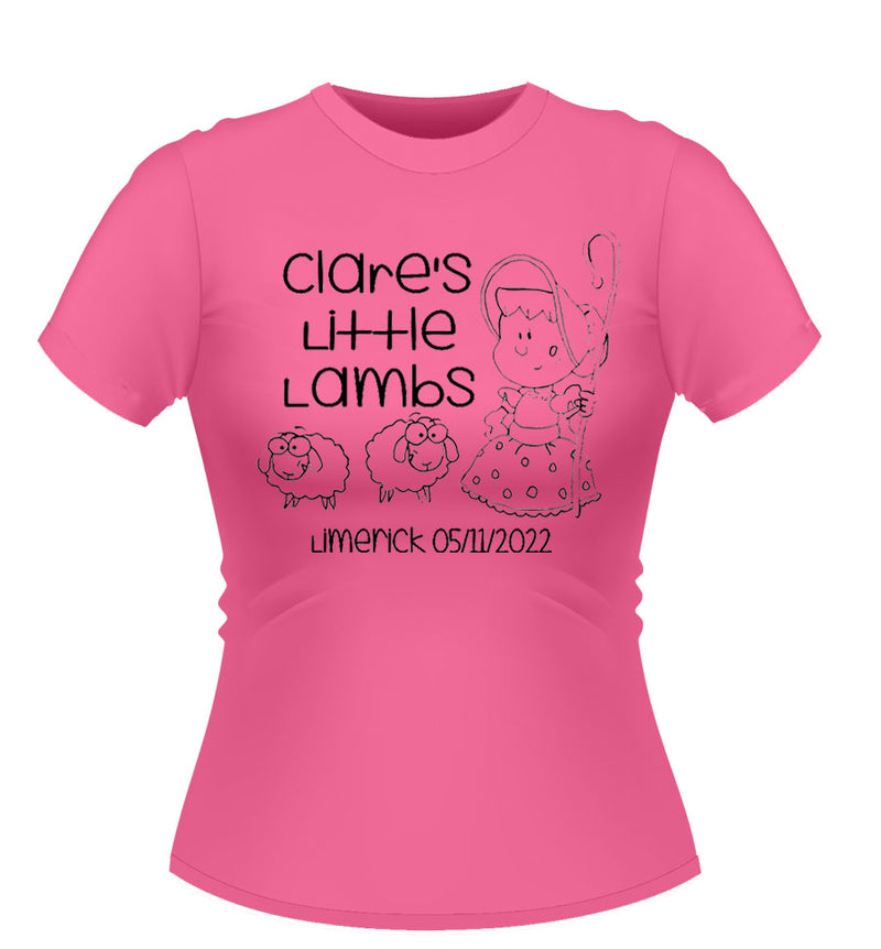 'little Lamb' Theme Personalised Hen Party Tshirt