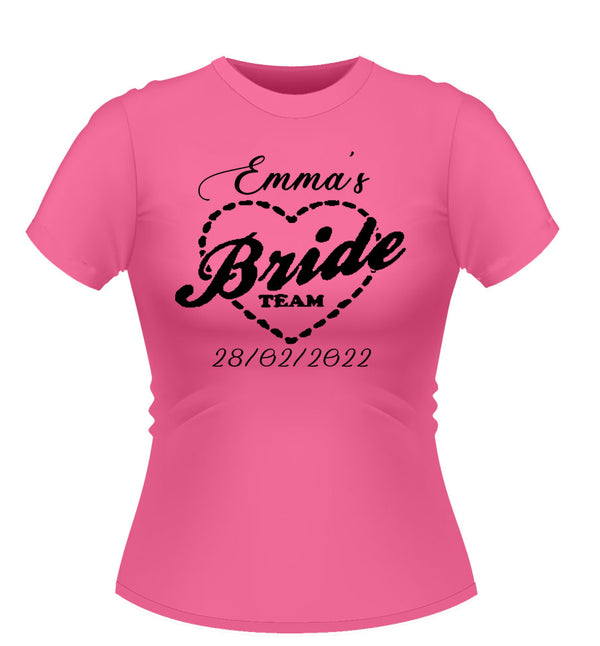 'Bride Team' Personalised Hen Party T-shirt