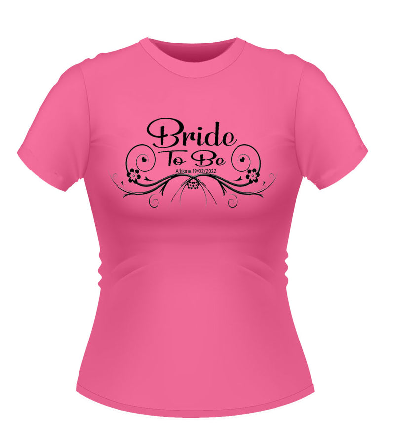 Vintage Style Bride to Be Personalised Tshirt