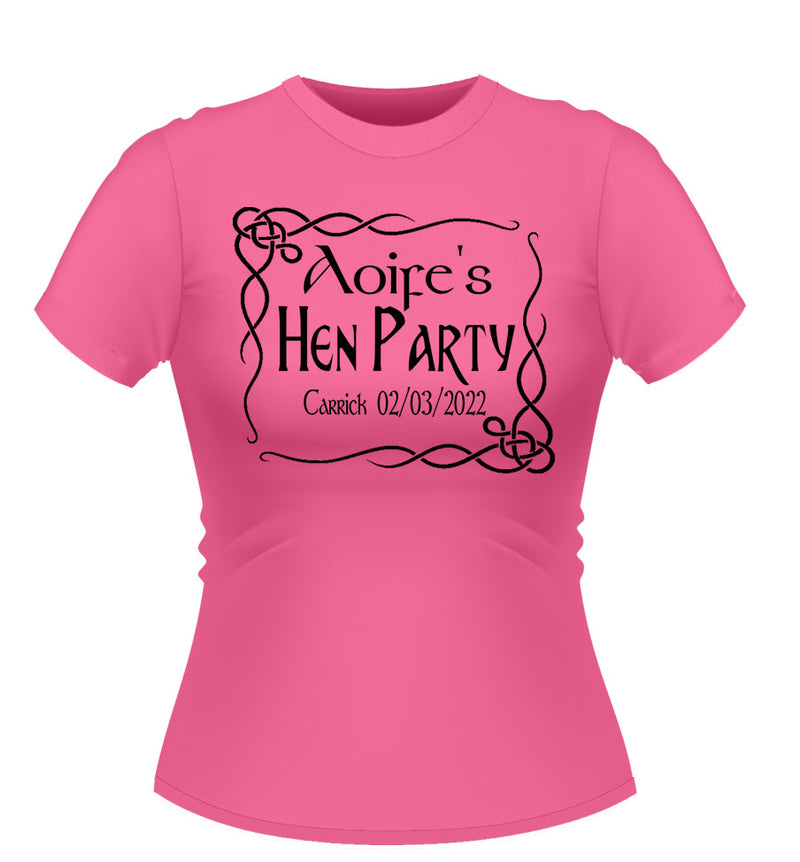 'Swirl' Personalised Hen Party T-shirt