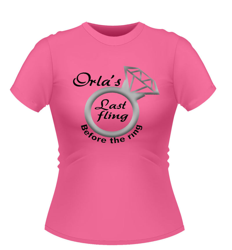 'Last Fling' Personalised Hen Party T-shirt