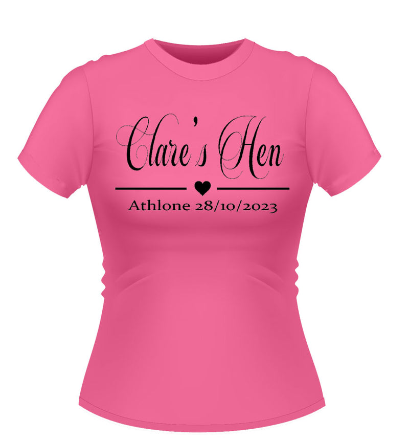 Classy Personalised Hen Party Tshirt