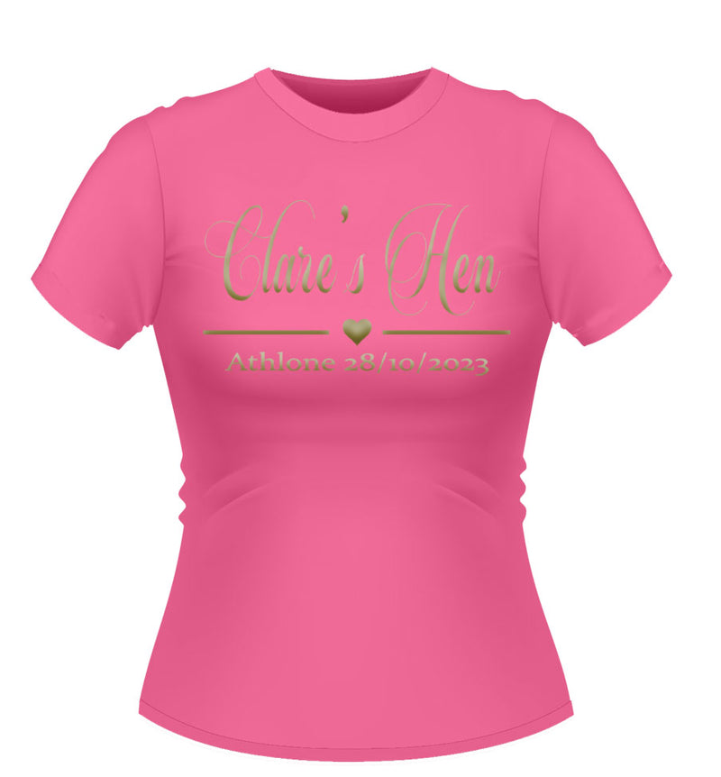 Classy Personalised Hen Party Tshirt