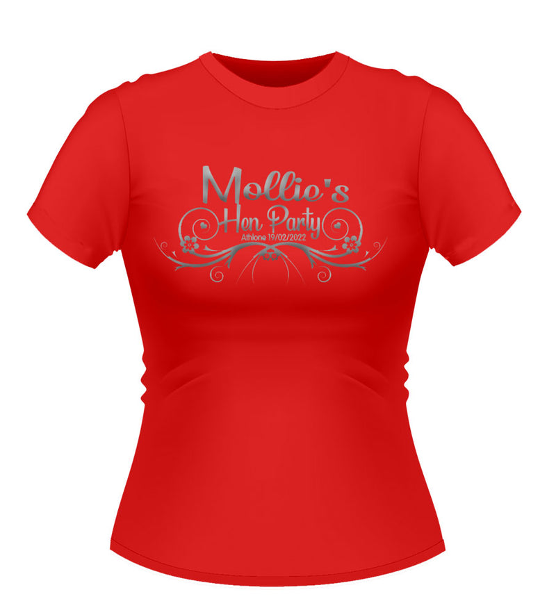 Vintage style Personalised Hen Party Tshirt