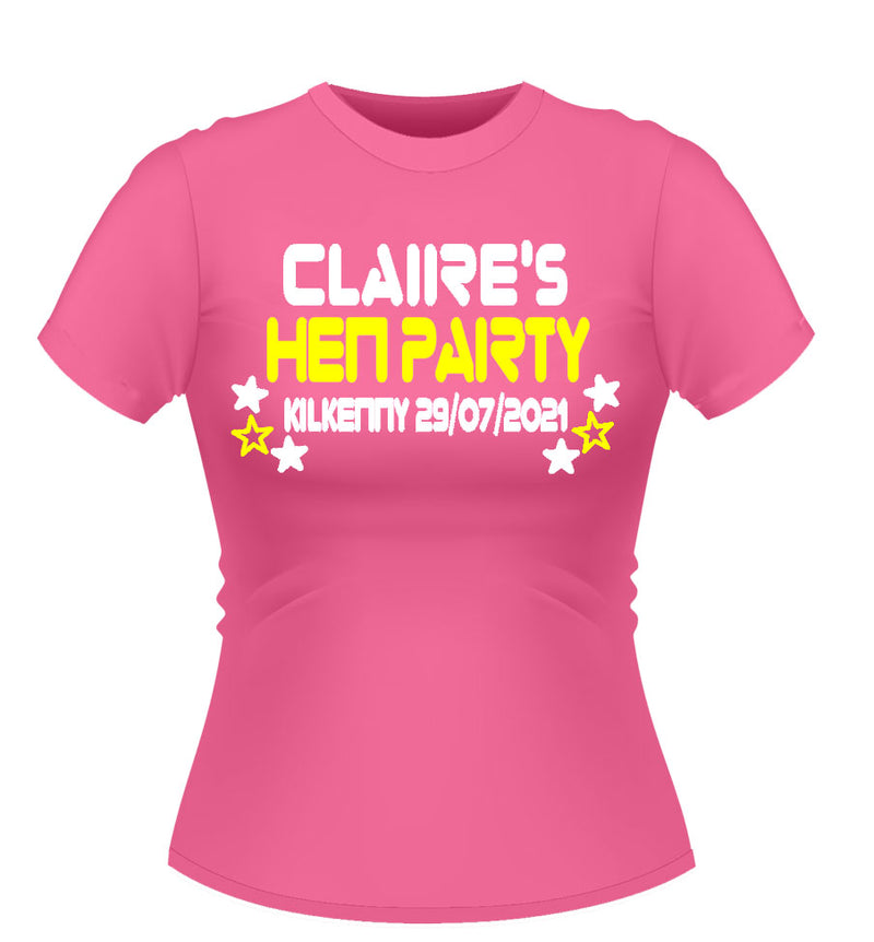 Personalised 80's Theme Hen Party T-Shirt