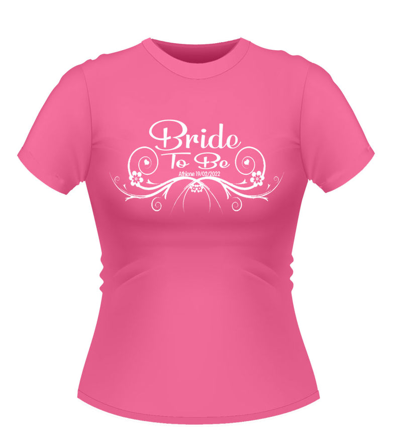 Vintage Style Bride to Be Personalised Tshirt