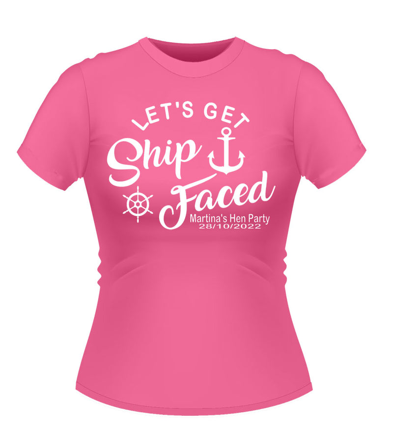 Fun Sailor 'ship Faced' Personalised Hen Party T-Shirt