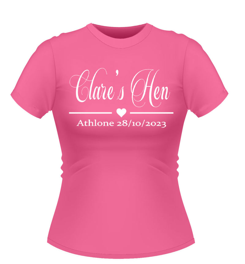 Classy Personalised Hen Party Tshirt