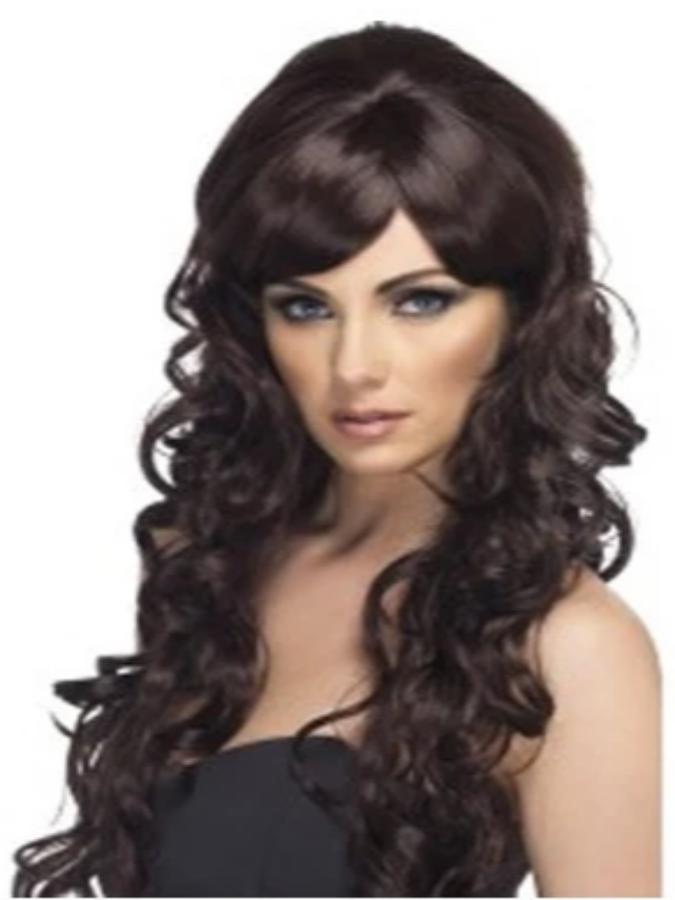 Pop Starlet Wig, Black, Long and Curly