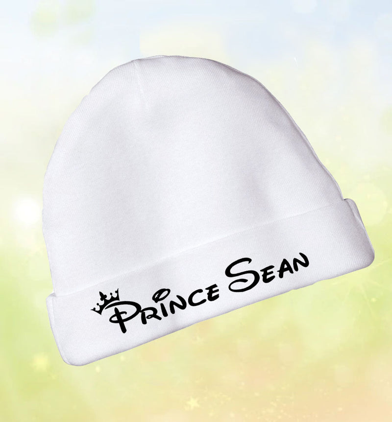 Personalised Newborn 'Prince' Baby Hat