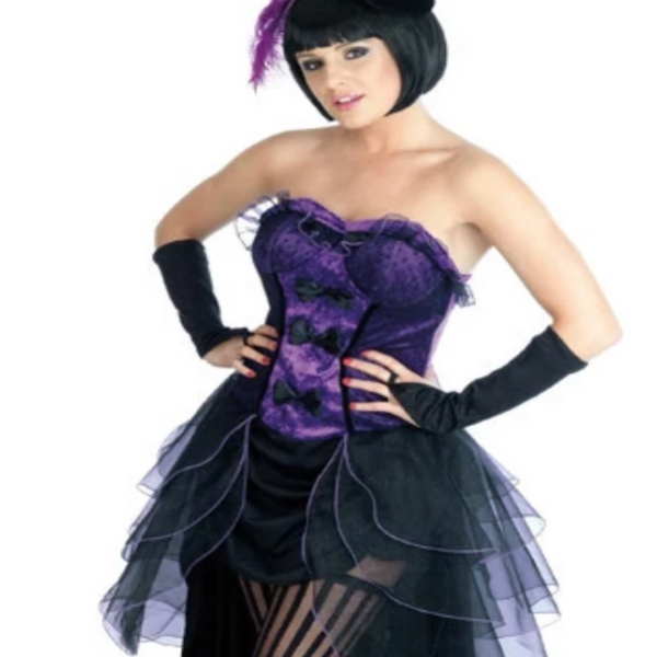 fitted lace wedding dress Purple Burlesque Costume