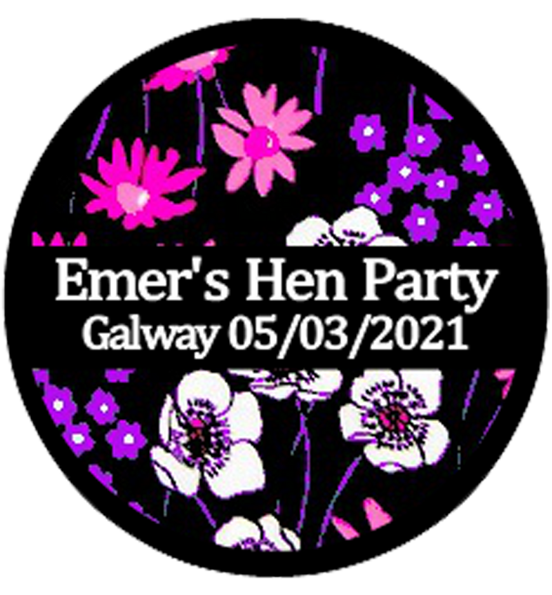 Personalised Hen Party vintage floral Badge