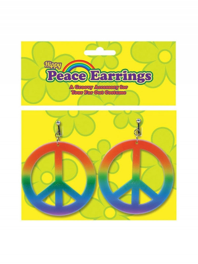 Rainbow Hippy Peace Earrings