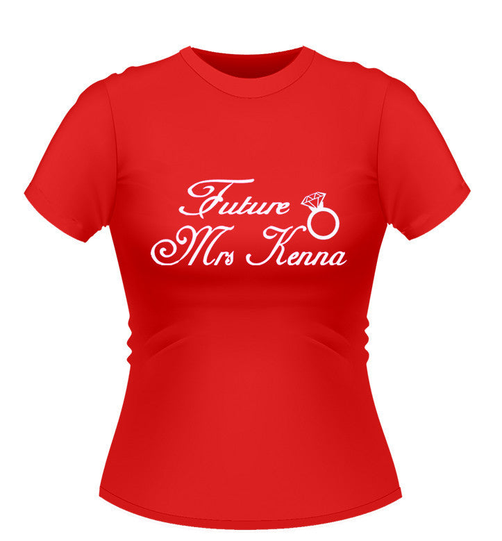 Personalised Future Mrs T-Shirt with Diamond ring