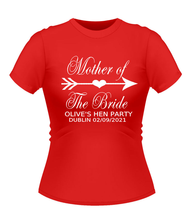 'Mother of the Bride Personalised Hen Party Tshirt