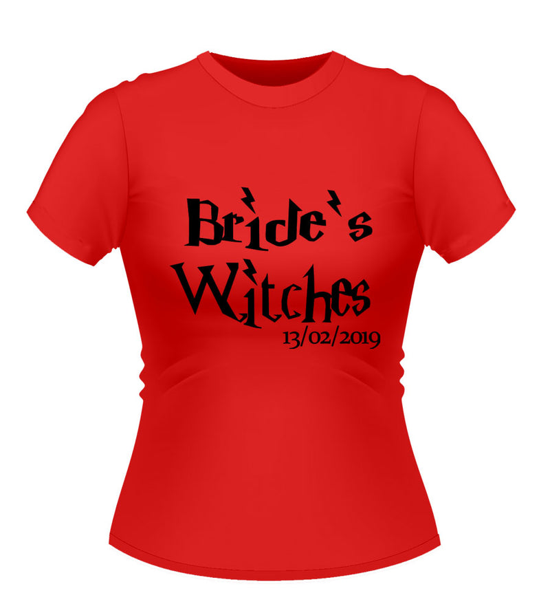 Harry Potter Theme 'Brides Witches' Personalised Hen Party T-Shirt