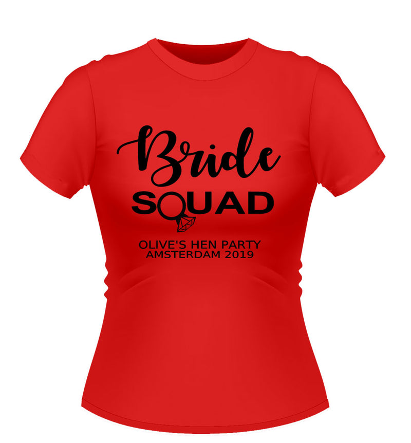 'Bride Squad' Personalised Hen Party Tshirt