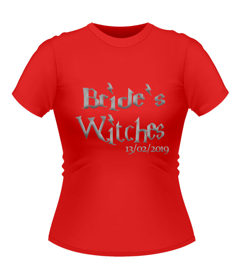 Harry Potter Theme 'Brides Witches' Personalised Hen Party T-Shirt